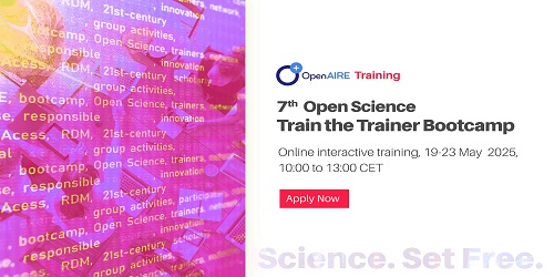 Abierta la inscripción para el 7.º OpenAIRE Open Science Train-the-Trainer Bootcamp